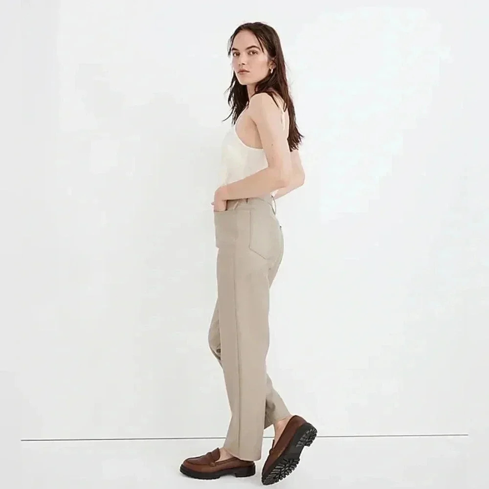 Madewell The Perfect Vintage Straight Jean: Faux Leather Edition Size 28 Pumice